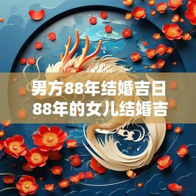 男方88年结婚吉日 88年的女儿结婚吉日