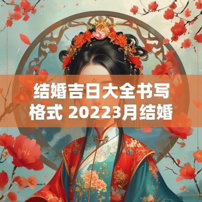 结婚吉日大全书写格式 20253月结婚吉日