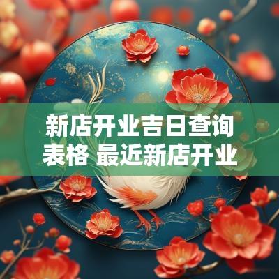 新店开业吉日查询表格 最近新店开业吉日查询表