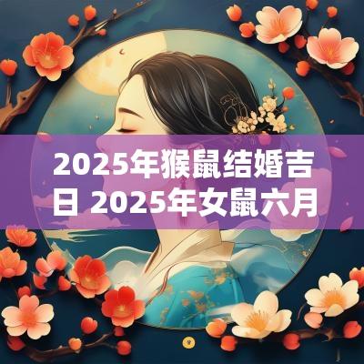 2025年猴鼠结婚吉日 2025年女鼠六月结婚吉日