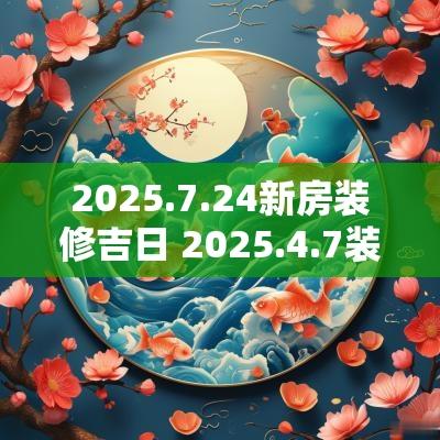 2025.7.24新房装修吉日 2025.4.7装修吉日
