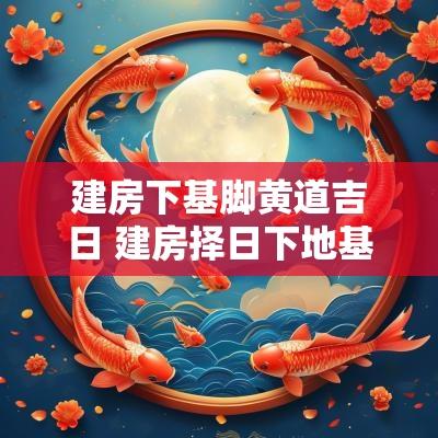 建房下基脚黄道吉日 建房择日下地基