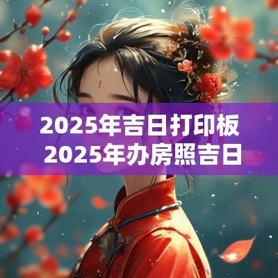 2025年吉日打印板 2025年办房照吉日