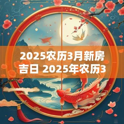 2025农历3月新房吉日 2025年农历3月入新居吉日