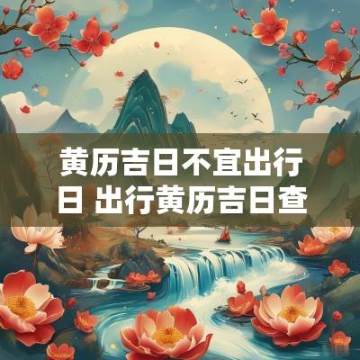 黄历吉日不宜出行日 出行黄历吉日查询表