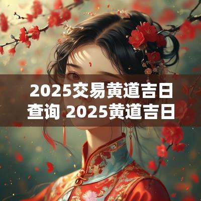 2025交易黄道吉日查询 2025黄道吉日查询婚嫁