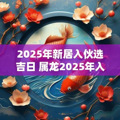 2025年新居入伙选吉日 属龙2025年入伙吉日