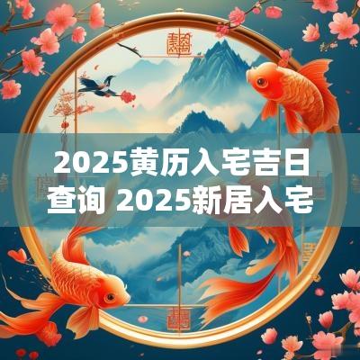 2025黄历入宅吉日查询 2025新居入宅吉日吉时