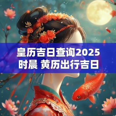 皇历吉日查询2025时晨 黄历出行吉日查询2025