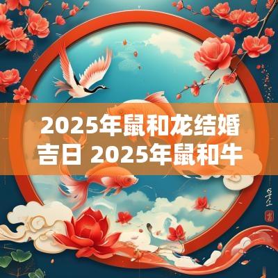 2025年鼠和龙结婚吉日 2025年鼠和牛结婚办酒席吉日