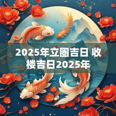 2025年立圈吉日 收楼吉日2025年