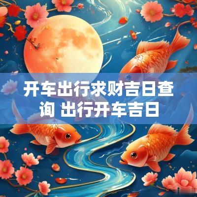 开车出行求财吉日查询 出行开车吉日