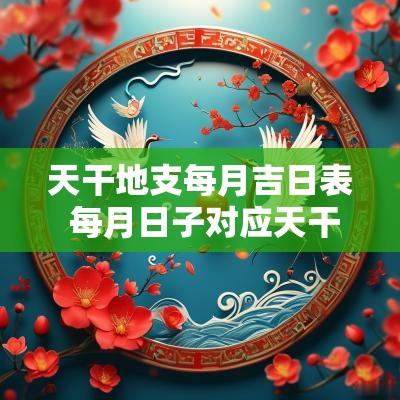 天干地支每月吉日表 每月日子对应天干地支