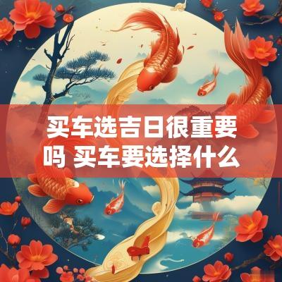买车选吉日很重要吗 买车要选择什么吉日