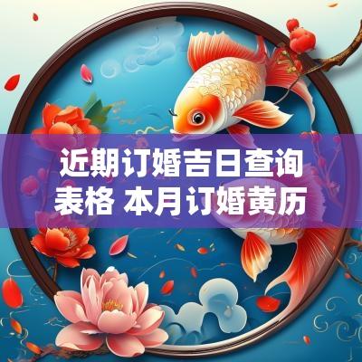 近期订婚吉日查询表格 本月订婚黄历吉日查询