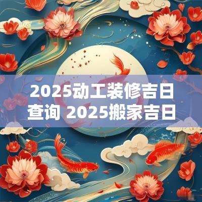 2025动工装修吉日查询 2025搬家吉日查询免费
