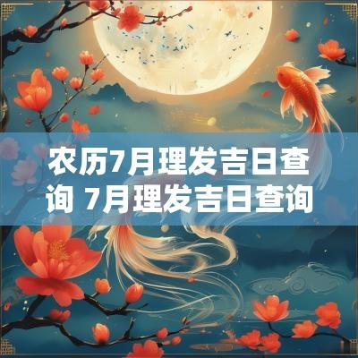 农历7月理发吉日查询 7月理发吉日查询2025年