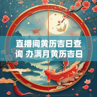 直播间黄历吉日查询 办满月黄历吉日查询
