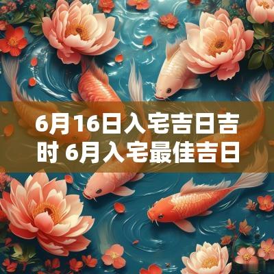 6月16日入宅吉日吉时 6月入宅最佳吉日一览表