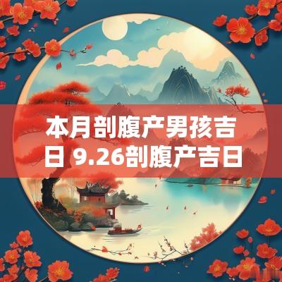 本月剖腹产男孩吉日 9.26剖腹产吉日