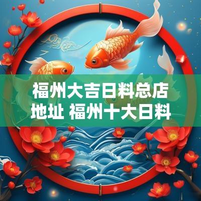 福州大吉日料总店地址 福州十大日料店