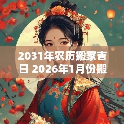 2031年农历搬家吉日 2026年1月份搬家吉日一览表