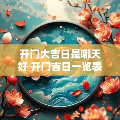 开门大吉日是哪天好 开门吉日一览表