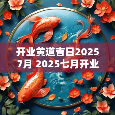 开业黄道吉日20257月 2025七月开业黄道吉日