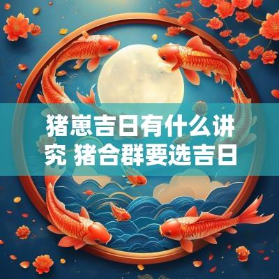 猪崽吉日有什么讲究 猪合群要选吉日吗