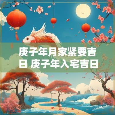 庚子年月家紧要吉日 庚子年入宅吉日吉时
