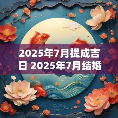 2025年7月提成吉日 2025年7月结婚吉日