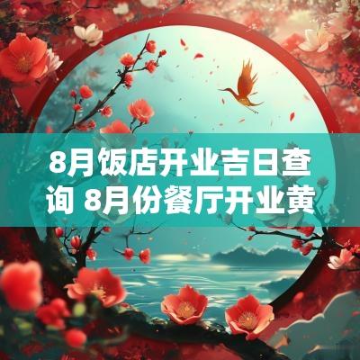8月饭店开业吉日查询 8月份餐厅开业黄道吉日