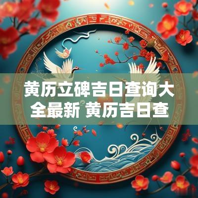 黄历立碑吉日查询大全最新 黄历吉日查询迁坟动土
