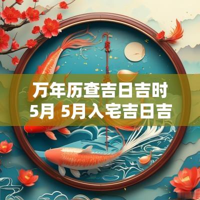 万年历查吉日吉时5月 5月入宅吉日吉时