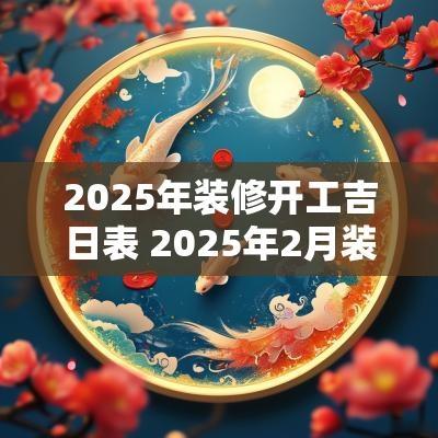 2025年装修开工吉日表 2025年2月装修开工吉日