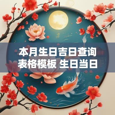 本月生日吉日查询表格模板 生日当日结婚吉日查询