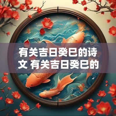 有关吉日癸巳的诗文 有关吉日癸巳的诗文有哪些