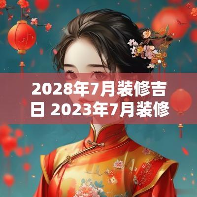 2028年7月装修吉日 2025年7月装修吉日一览表