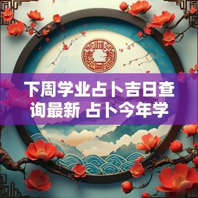 下周学业占卜吉日查询最新 占卜今年学业运好不好