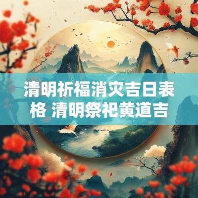清明祈福消灾吉日表格 清明祭祀黄道吉日