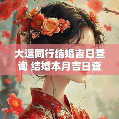大运同行结婚吉日查询 结婚本月吉日查询大全
