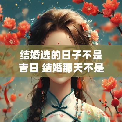 结婚选的日子不是吉日 结婚那天不是吉日吗