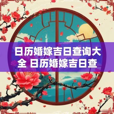 日历婚嫁吉日查询大全 日历婚嫁吉日查询表大全