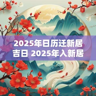 2025年日历迁新居吉日 2025年入新居请客吉日