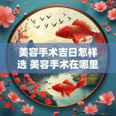 美容手术吉日怎样选 美容手术在哪里做比较好