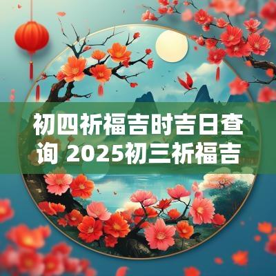 初四祈福吉时吉日查询 2025初三祈福吉时吉日