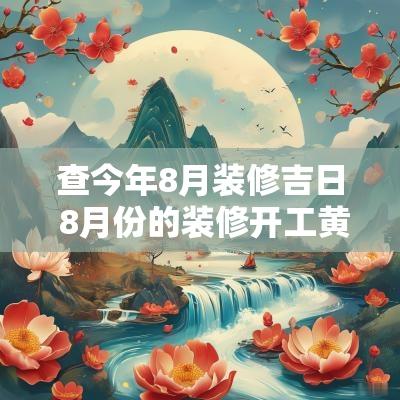 查今年8月装修吉日 8月份的装修开工黄道吉日查询