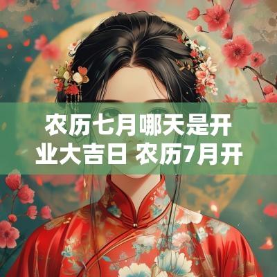 农历七月哪天是开业大吉日 农历7月开业最佳日期是哪天