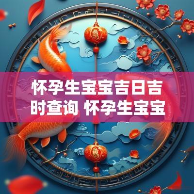 怀孕生宝宝吉日吉时查询 怀孕生宝宝吉日查询