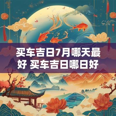 买车吉日7月哪天最好 买车吉日哪日好